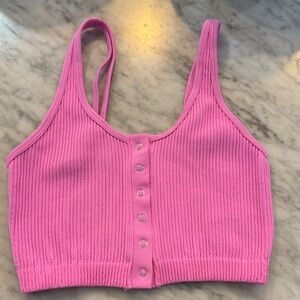 New without tag Aerie Pink Ribbed Crop Top